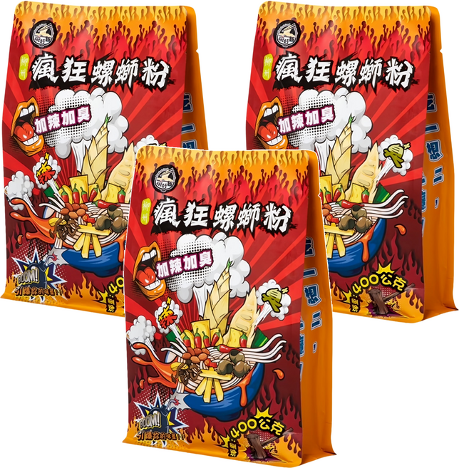 一碗好麵 柳州瘋狂螺螄粉 加辣加臭 400g, 3包