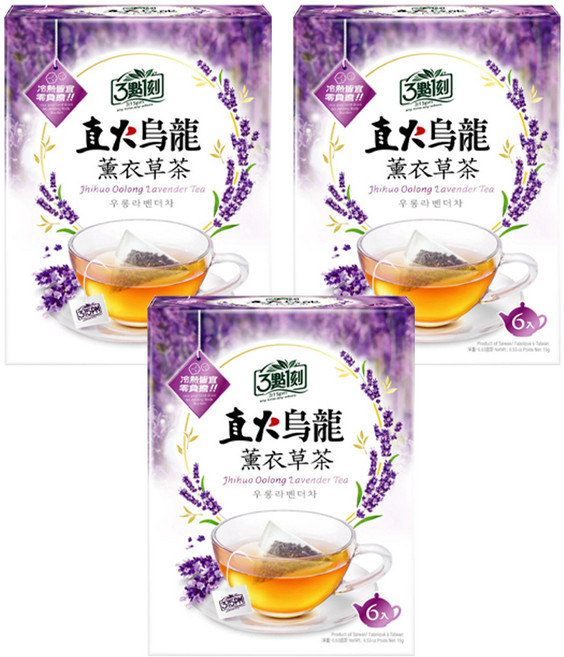 3點1刻 直火烏龍 薰衣草茶, 2.5g, 6包, 3盒