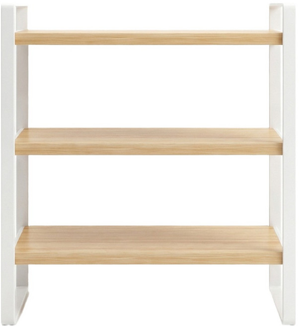 앞날창창 인테리어 책상위 수납 정리 선반, 화이트월넛, 3단