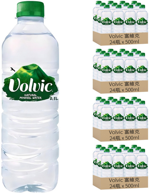 Volvic 富維克 天然礦泉水 歐洲原裝版, 500ml, 96瓶