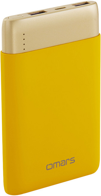 omars 炫彩系行動電源 PD20W 10000mAh USB-A + USB-C, OMPB10FK-YW, 黃色