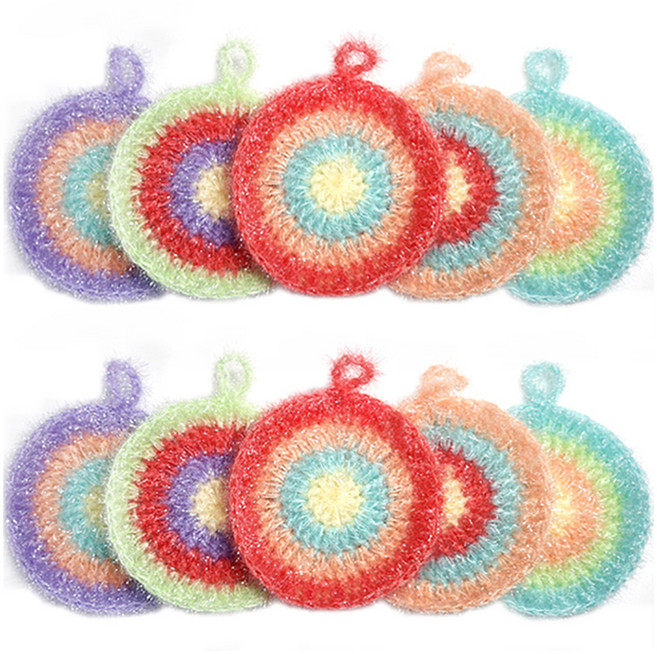 Namu Story 閃亮彩虹壓克力纖維菜瓜布, 10入, 1組