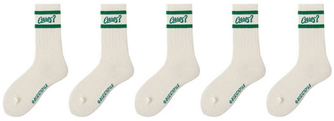 로브로코 포인트 스포츠 골프 중목 양말 5족 세트, A타입, 1세트