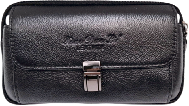 Xiao Duo Li LEATHER 真皮頭層牛皮 雙拉鍊男士腰掛包手機包 LB923