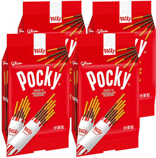 glico 格力高 Pocky 百奇 巧克力棒分享包, 81g, 4袋