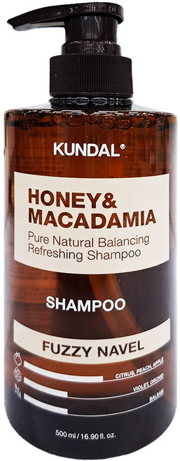KUNDAL 昆黛爾 蜂蜜&澳洲堅果補水洗髮露 Fuzzy Navel, 500ml, 1瓶
