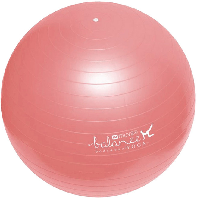 muva 健身防爆抗力球 附贈打氣筒 立體防滑線條設計, 玫瑰粉
