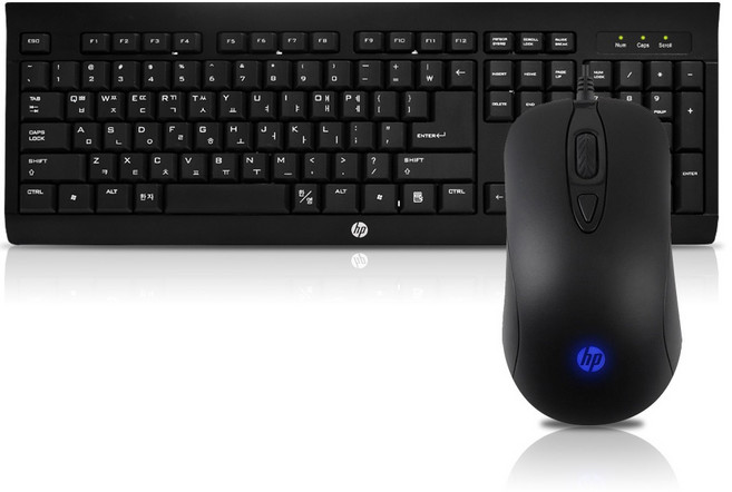 HP 게이밍 기어 콤보 키보드 마우스 세트, KM100, 일반형