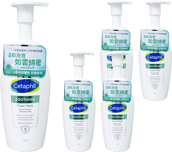 Cetaphil 舒特膚 舒新洗面泡泡, 200ml, 5瓶