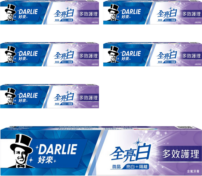 DARLIE 好來 全亮白 多效護理牙膏, 6條
