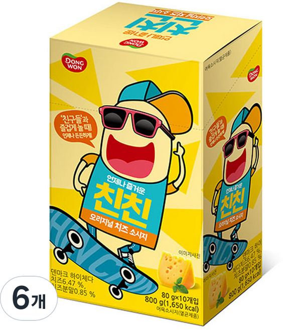 동원 친친 오리지널 치즈소시지 10p, 800g, 6개