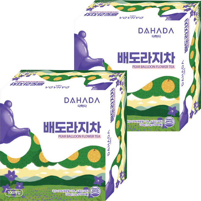 다하다 배도라지차, 1.2g, 100개입, 2개