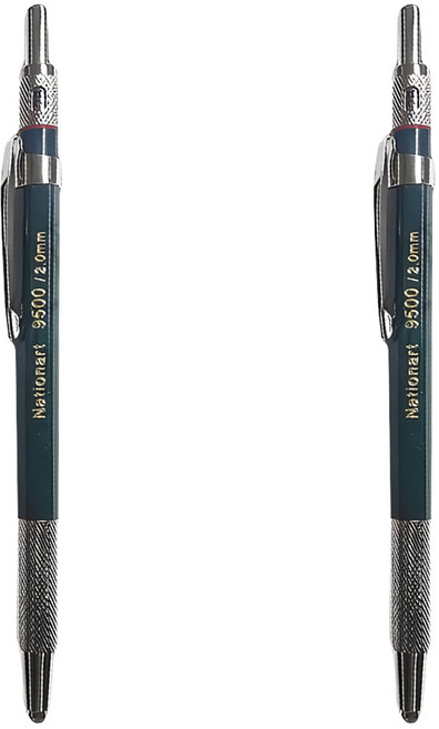 Nationart 工程筆 自動滑落 I9500 綠桿, 2mm, 2支