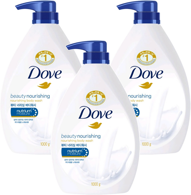 Dove 多芬 滋養柔嫩沐浴乳, 1kg, 3瓶