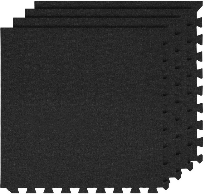 리브스포 퍼즐형 짐매트, 블랙, 4개