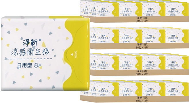 淨新科技 涼感衛生棉, 日用型(24cm), 8片, 320包