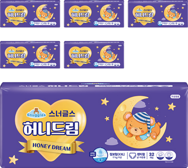 스너글스 허니드림 팬티형 기저귀 남녀공용, 점보형(2XL), 192매