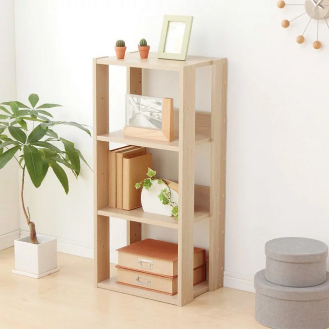 IRIS OHYAMA 愛麗思歐雅瑪 時尚分層收納架 OWR 400, 原木色, 3層