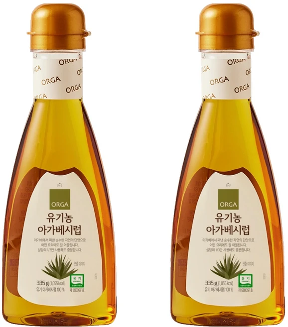 올가홀푸드 유기농 아가베시럽, 335g, 2개 - 쿠팡