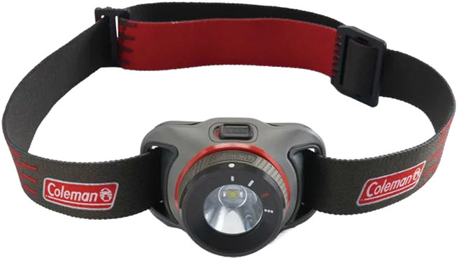 Coleman BATTERYGUARD LED頭燈 300流明 四段燈光模式 高亮度約150m, 黑色 + 紅色, 1個