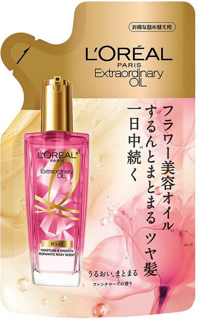 L'OREAL PARiS 巴黎萊雅 台灣公司貨 金緻護髮精油玫瑰精華補充包, 90ml, 1包