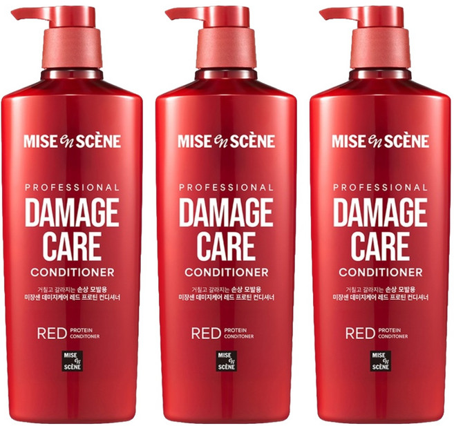 미쟝센 데미지케어 레드 프로틴 컨디셔너, 680ml, 3개