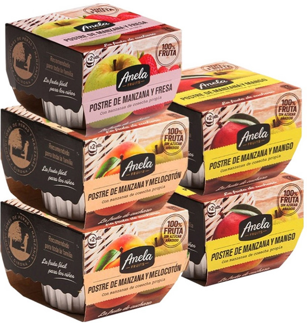 떠먹는 아넬라 지중해 과일퓨레 5팩, 혼합맛(망고,복숭아,딸기), 1kg, 1세트