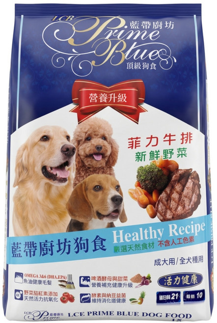 LCB 藍帶廚坊 成犬/全犬種用 乾飼料, 牛肉野菜, 15kg, 1袋