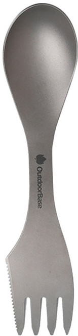 Outdoor Base 野夫炊煙 三合一鈦刀叉勺 17.9 x 4cm 26g, 1支, 銀色