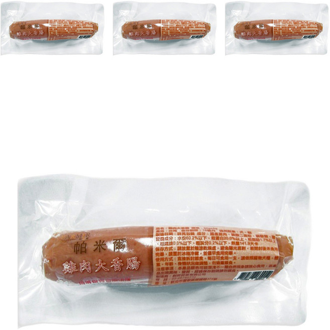 PARMIR 帕米爾 台灣公司貨 大香腸寵物零食, 雞肉, 50g, 4包