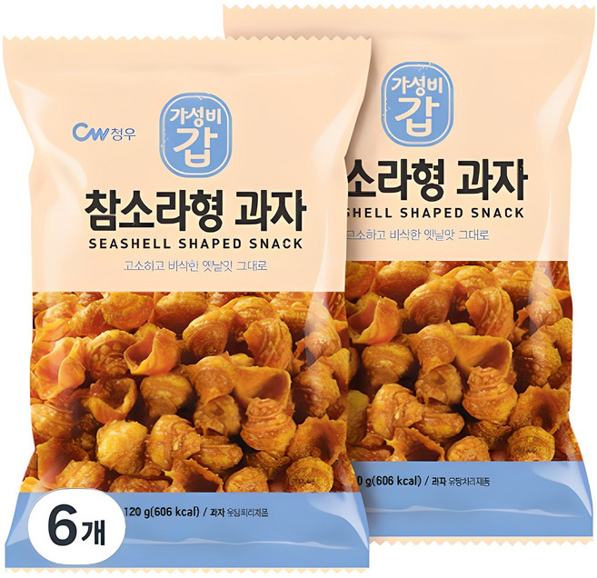 청우 참소라형 과자, 120g, 6개