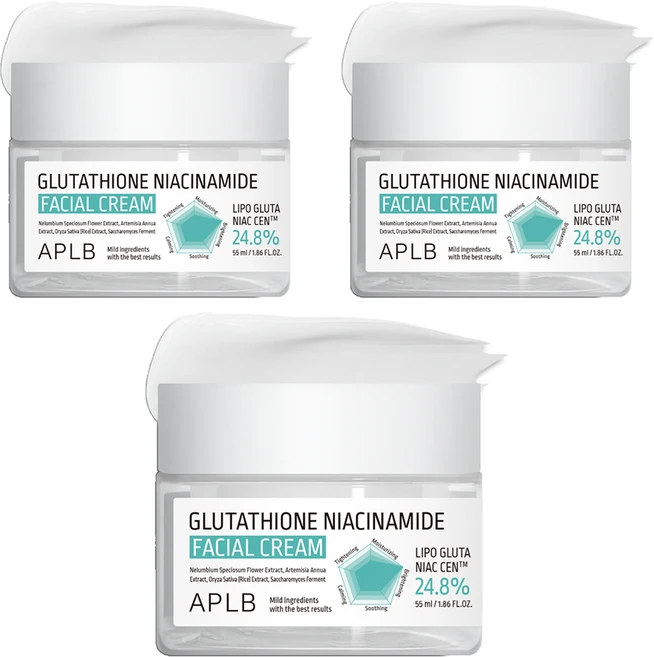 APLB 글루타치온 나이아신아마이드 페이셜 크림, 55ml, 3개 - 쿠팡