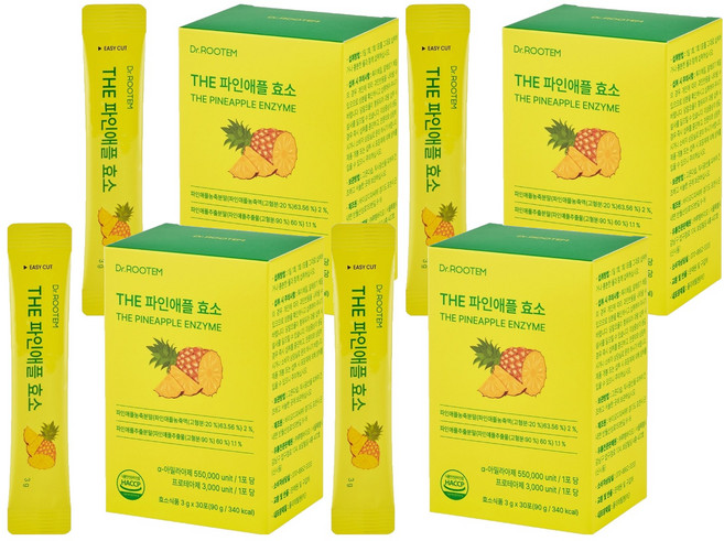 닥터루템 정품 THE 파인애플 효소, 90g, 4개