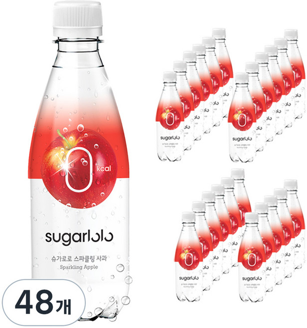 슈가로로 스파클링 사과 음료, 350ml, 48개