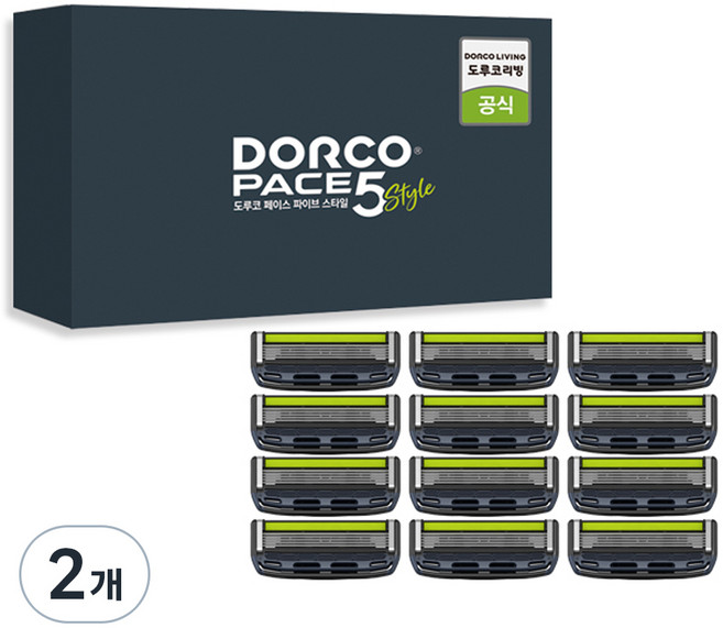 도루코 페이스 파이브 스타일 5중 면도날, 12개입, 2개