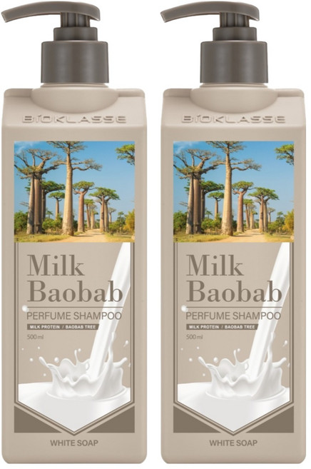 밀크바오밥 퍼퓸샴푸 화이트솝, 500ml, 2개