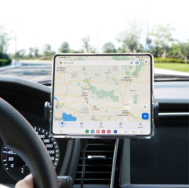 슈피겐 갤럭시 폴드 15W 차량용 고속 무선 충전 자동 거치대 송풍구형, 블랙, GTS12W