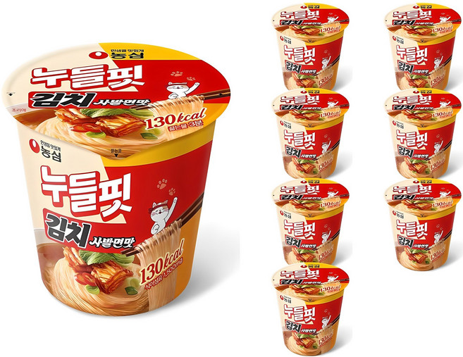 누들핏 김치사발면맛 37.5g, 8개