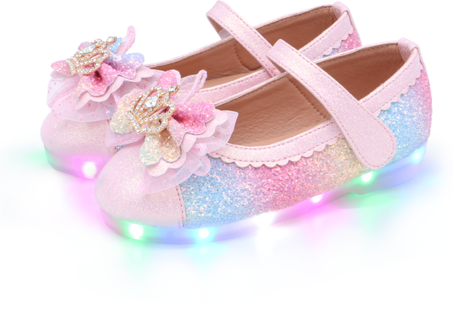 키펀트 여아용 볼드 크라운 LED 구두 K-08