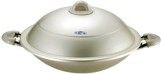 RIKEN 中華炒鍋 短耳, 38cm, 1個, 38cm, 金銀色