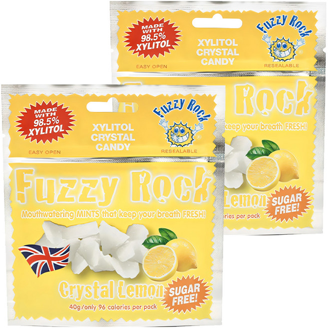 퍼지락 자일리톨 크리스탈 캔디 레몬향, 40g, 2개