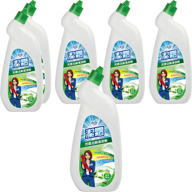Farcent 花仙子 潔霜芳香浴廁清潔劑 綠茶馨香, 750g, 6瓶