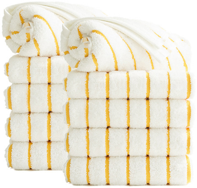 타월톡톡 시크라인 스트라이프 호텔수건 190g 코마사, 오렌지, 10개