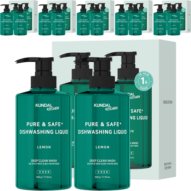 쿤달 딥 클린 주방세제 레몬향 2p, 500g, 12개