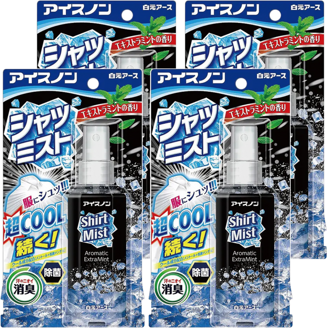 Hakugen Earth 白元 衣物涼感噴霧EX, 薄荷, 100ml, 4瓶