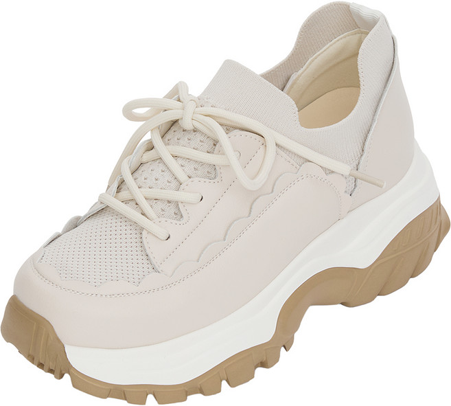 J SHOE 牛皮 Kidin 平臺針織增高運動鞋 6cm