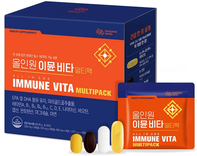 대상웰라이프 정품 올인원 이뮨 비타 멀티팩, 28회분, 1개 - 쿠팡