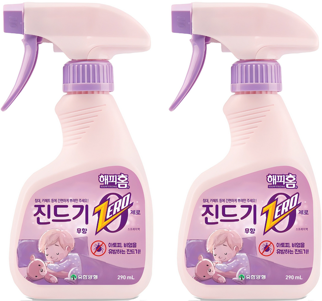 해피홈 진드기 제로 스프레이액, 290ml, 2개