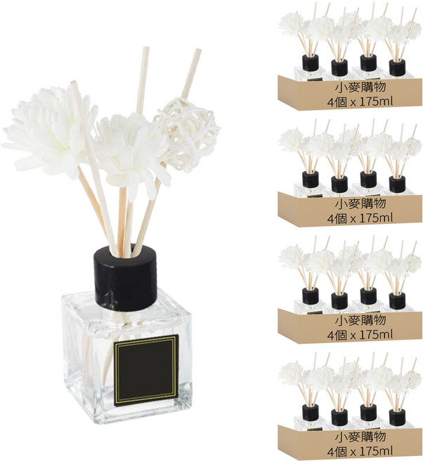 小麥購物 室內擴香瓶 擴香瓶 Y150 18 x 4.7cm 175g, 櫻花, 16瓶, 50ml