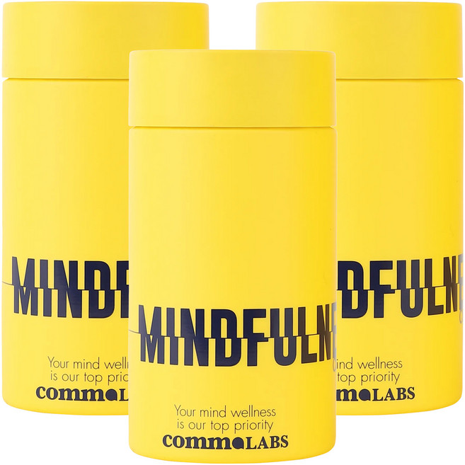 콤마랩스 L 테아닌 스트레스 긴장완화 건강기능식품 마음챙김 츄어블 콤마 영양제, 3개, 30정